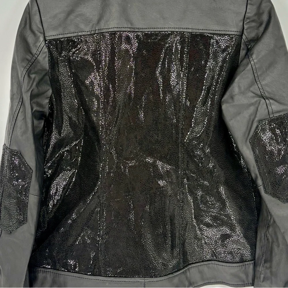 Pamela McCoy Black Leather Moto Jacket - Picture 4 of 13